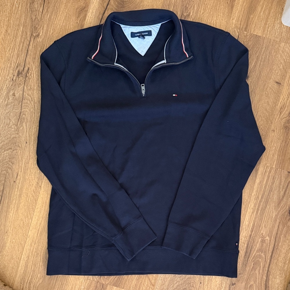 Tommy Hilfiger Men's Dark Blue Zip-Up Sweater